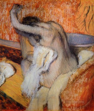 風呂上がりに体を拭く女性 ヌードのバレエダンサー エドガー・ドガ Oil Paintings